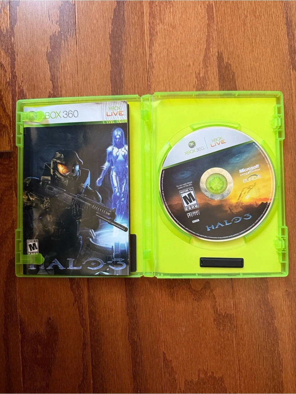 Microsoft Xbox 360 Halo 3 in Green Case with Cover Art